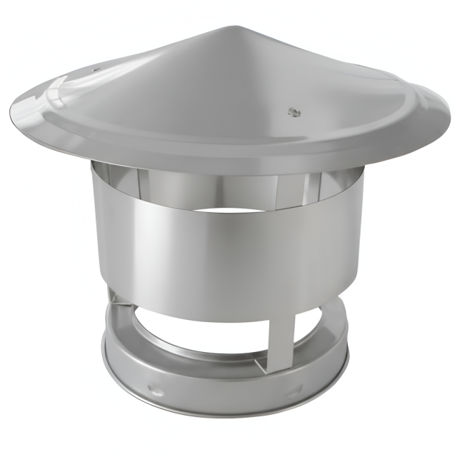 Edelstahlschornstein Regenhaube mit Windschutz Ø 80-100-130-150-180-200 mm