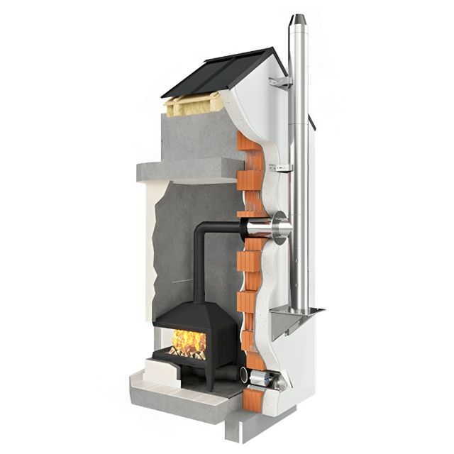 Ø 150 Schornstein online konfigurieren ( Schwarz Matt ) Innen- und Außenmontage - Schornstein-es