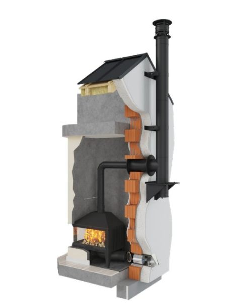 Ø 200 Schornstein online konfigurieren Matt Innen- und Außenmontage - Schornstein-es