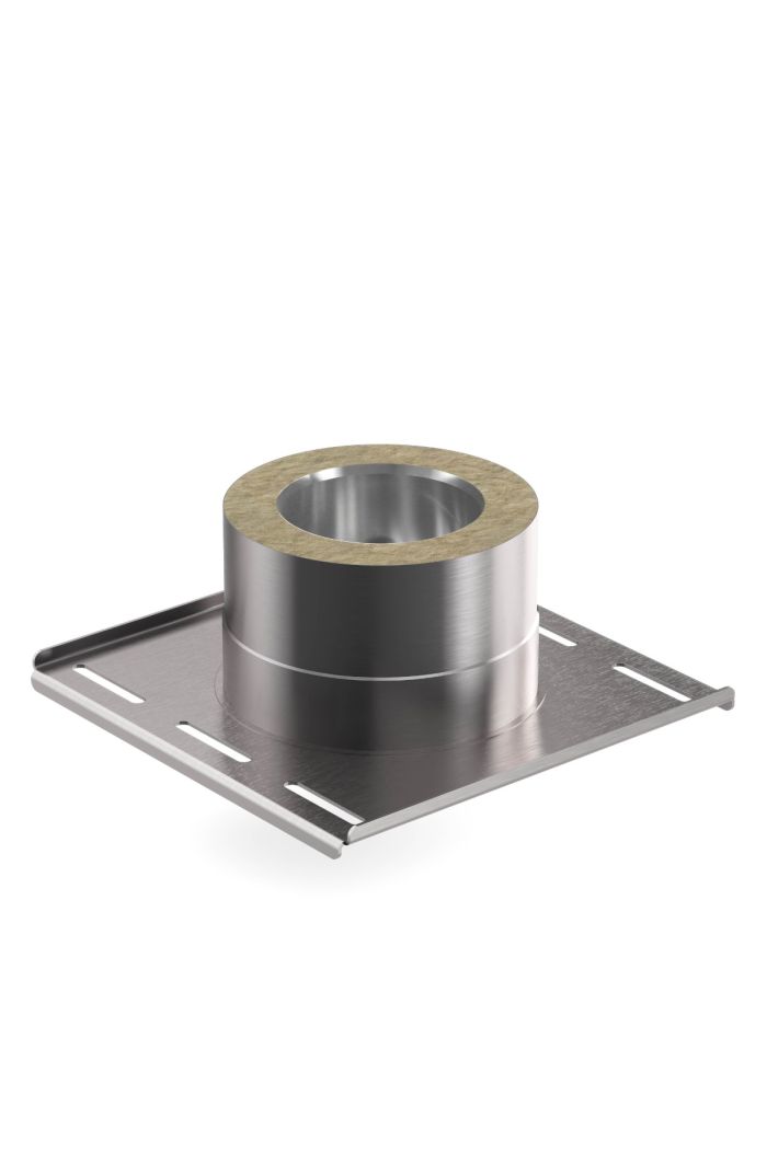 Steck-Fit - Verankerungsplatte mit Kondensatablauf unten Ø 150mm  - Matt