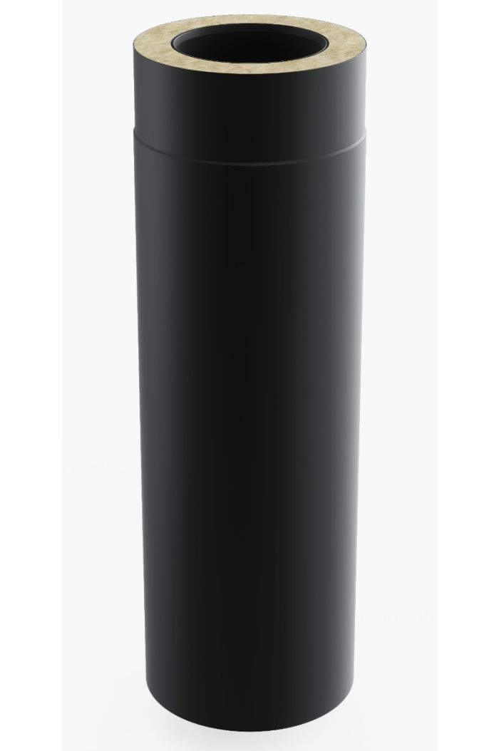 Schornstein-es - Längenelement 500mm ID 100mm - Schwarz Matt