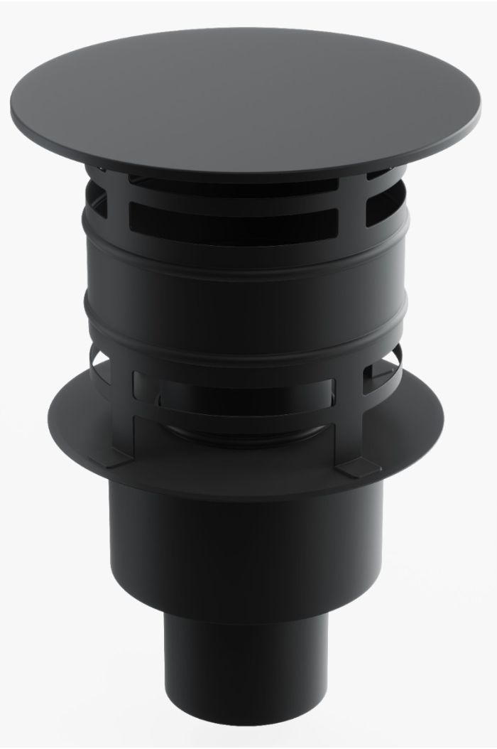 Steck-Fit - Regenhaube mit Windschutz Ø 100 - 130 - 150 - 180 - 200mm - Matt