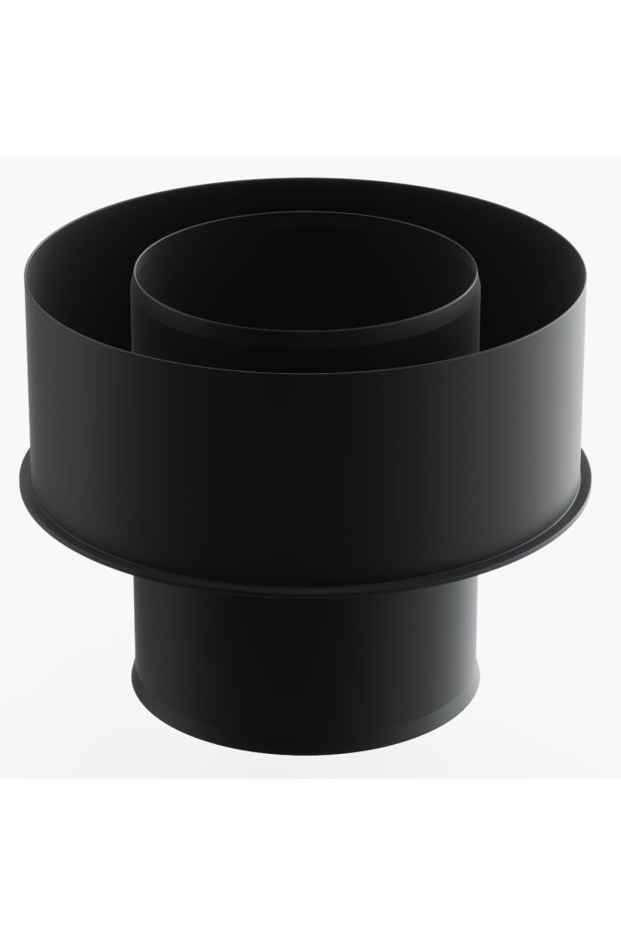 Schornstein-es Verbindungskupplung Ø130mm Schwarz Matt 