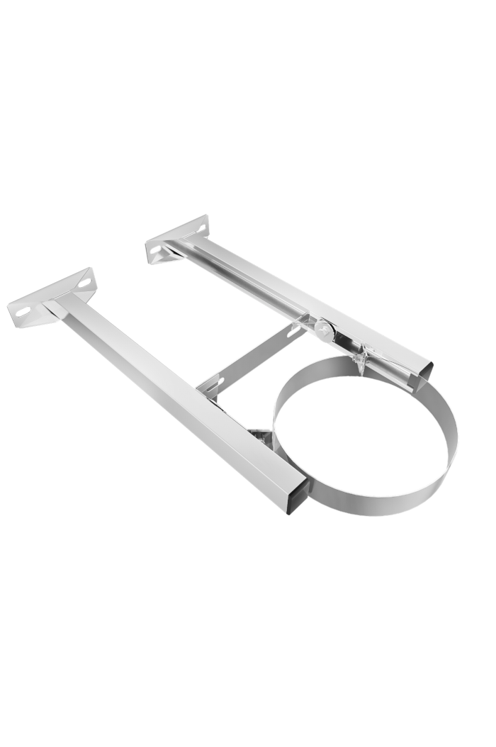 Edelstahlschornstein verstellbarer Wandhalter bis 520 mm ID 80 mm